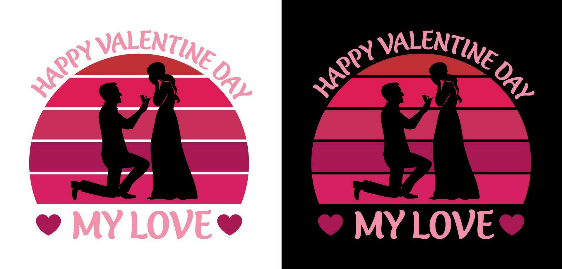 gelukkig Valentijnsdag dag mijn liefde- Valentijnsdag t-shirt. vector