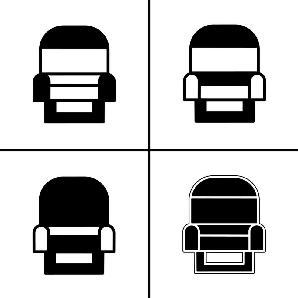 vector zwart en wit illustratie van bioscoop stoelen icoon voor bedrijf. voorraad vector ontwerp.