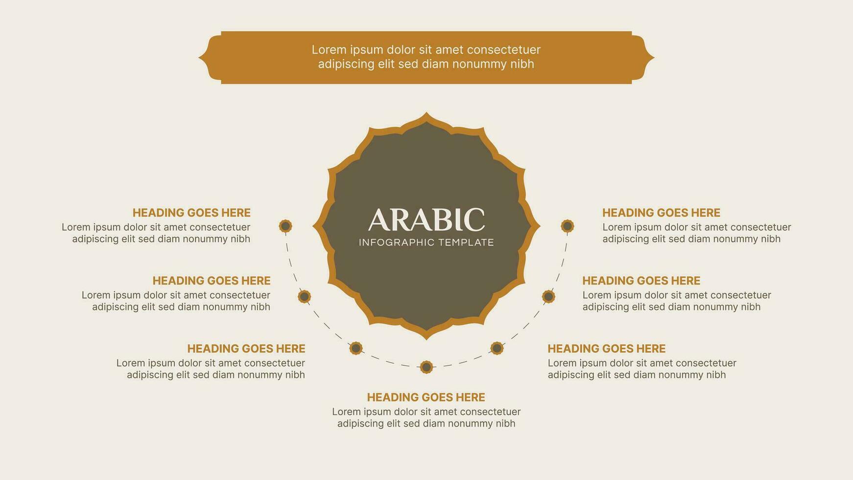 Islamitisch infographic ontwerp sjabloon met Arabisch stijl ontwerp elementen vector