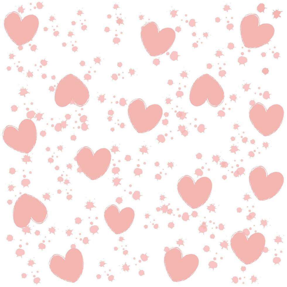 harten patroon roze harten Aan wit achtergrond. romantisch behang, textiel, kleding, omhulsel papier naadloos harten patroon. vector