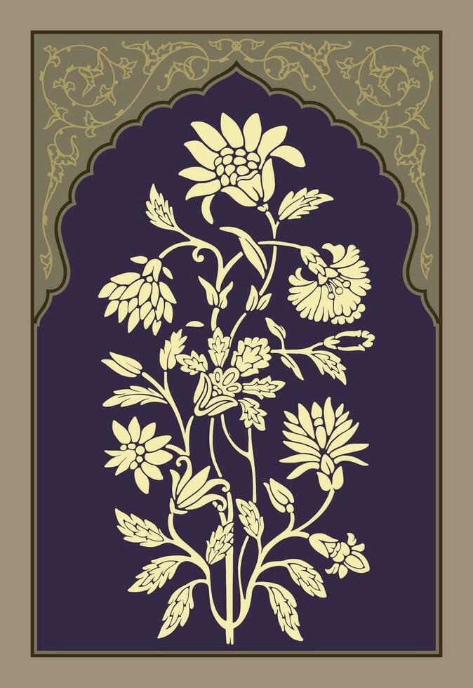 mooi digitaal bloem textiel ontwerp, digitaal afdrukken. wijnoogst Indisch volk bloem. botanisch bloemen etnisch motief, omhulsel papier, behang kleding stof afdrukken. vector