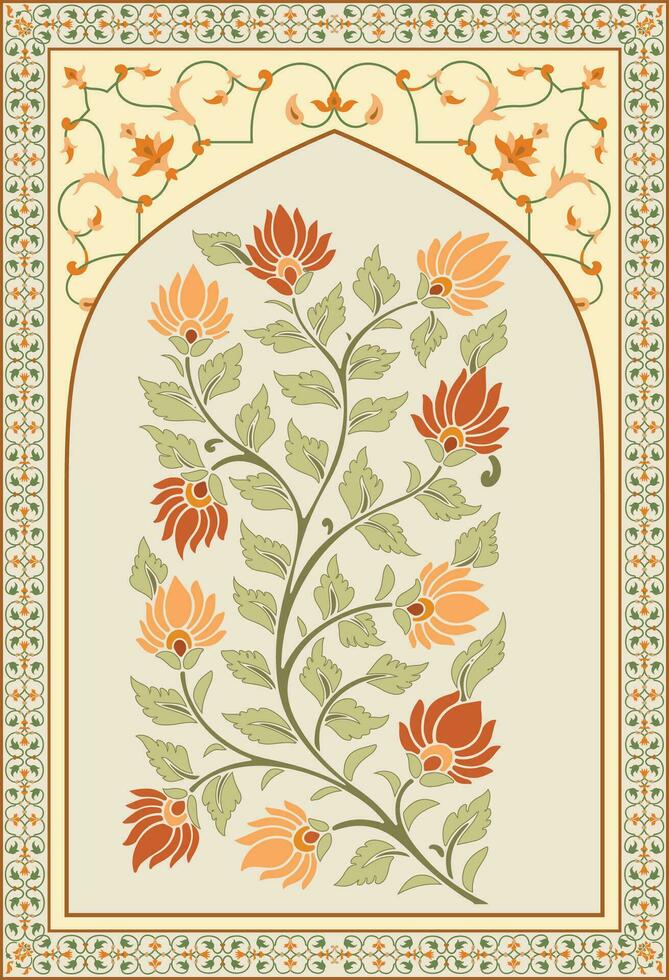 mooi digitaal bloem textiel ontwerp, digitaal afdrukken. wijnoogst Indisch volk bloem. botanisch bloemen etnisch motief, omhulsel papier, behang kleding stof afdrukken. vector