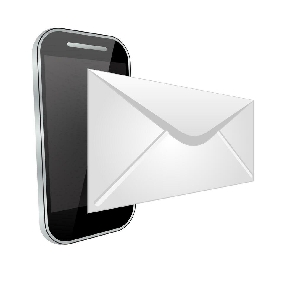 sturen een e-mail door telefoon vector