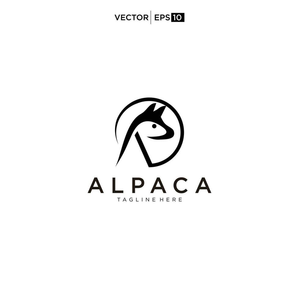 alpaca logo ontwerp icoon vector silhouet