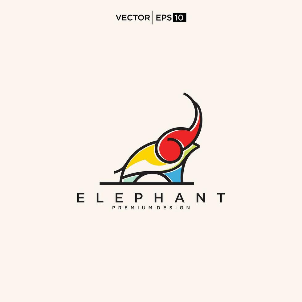 olifant logo. Afrikaanse dieren in het wild olifant logo icoon vector