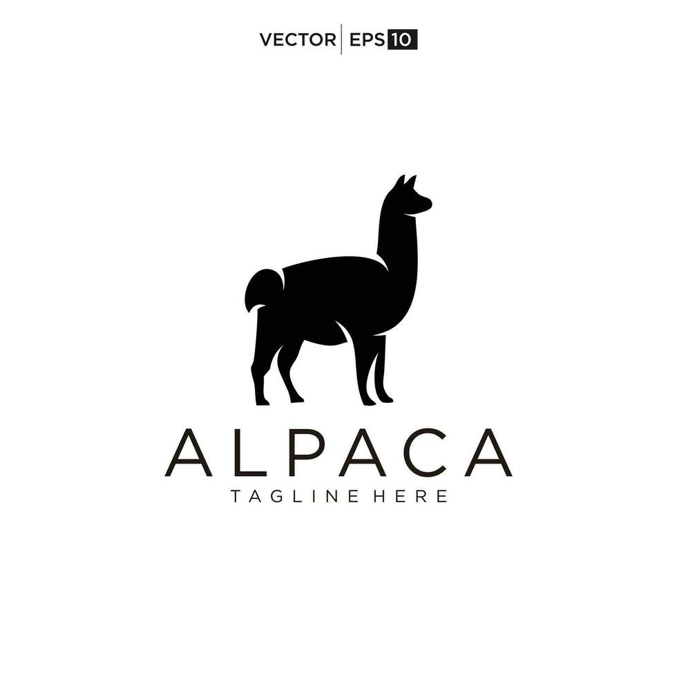 alpaca logo ontwerp icoon vector silhouet