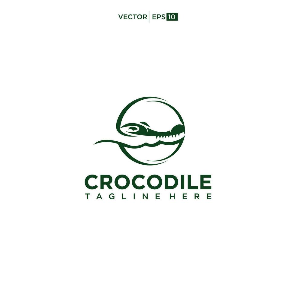 hoofd krokodil logo ontwerp inspiratie vector
