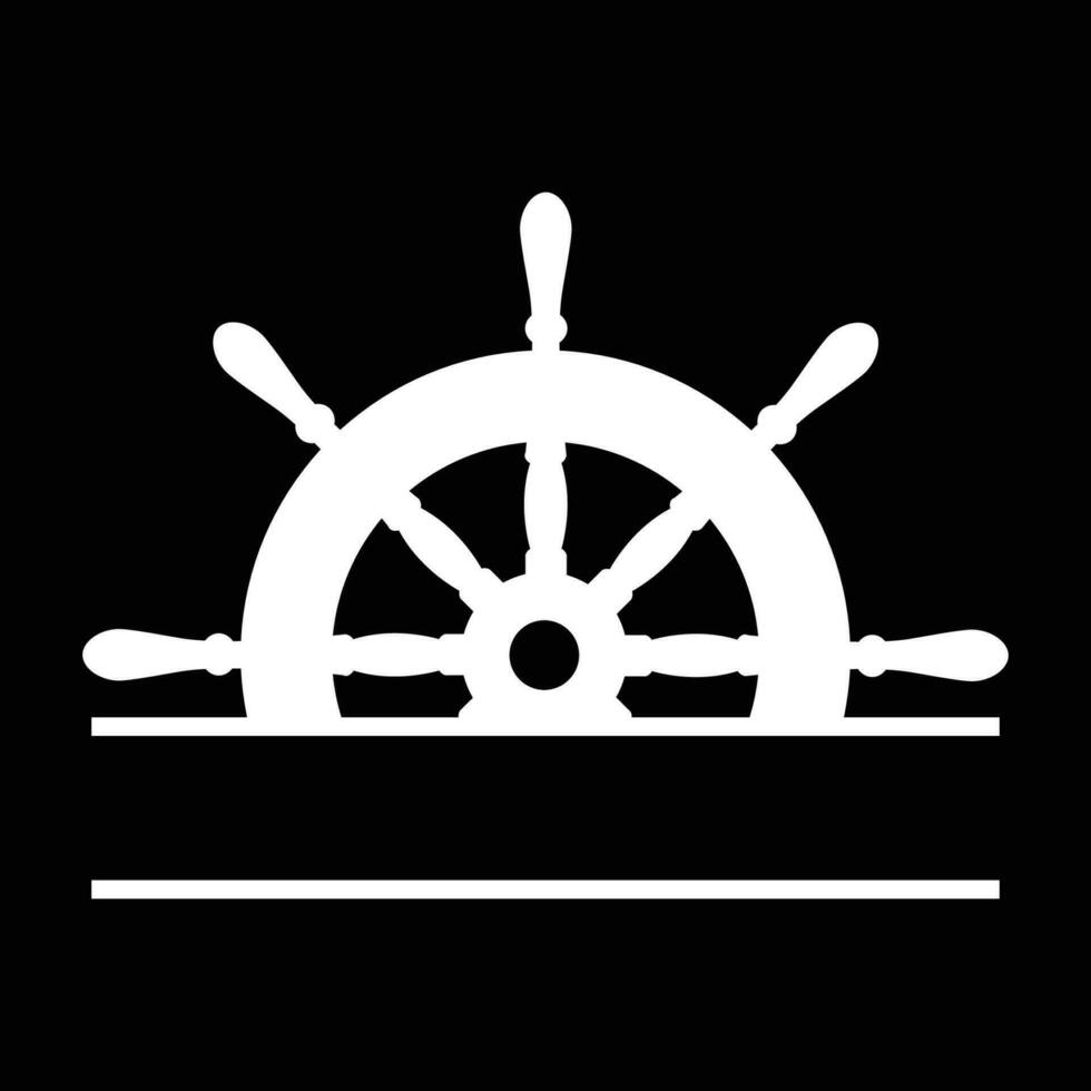 schip stuurinrichting wiel logo sjabloon vector