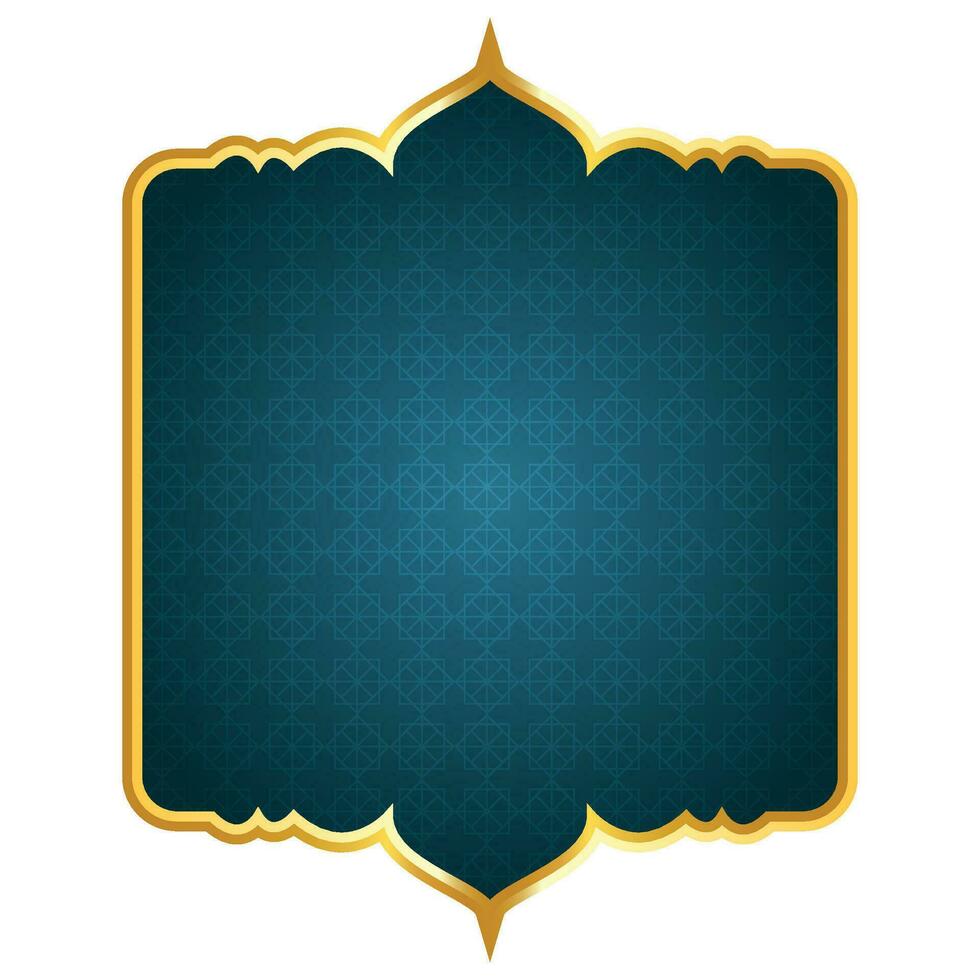 luxe gouden blauw Islamitisch Koninklijk titel kader Arabisch stijl tekst doos banier clip art vector