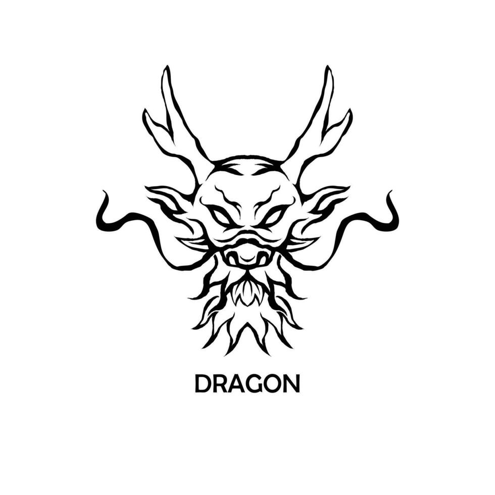 draak lijn logo vector ontwerp