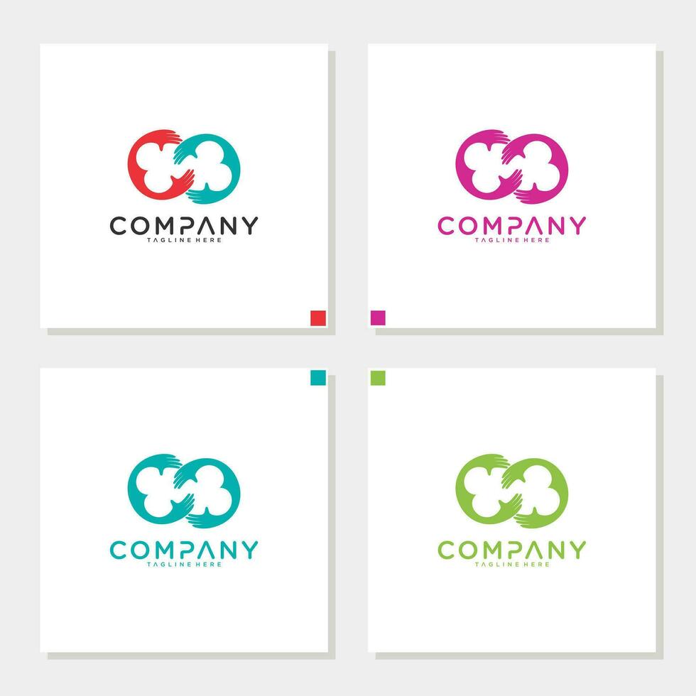 twee handen Aan brief logo ontwerp ontwerp inspiratie vector
