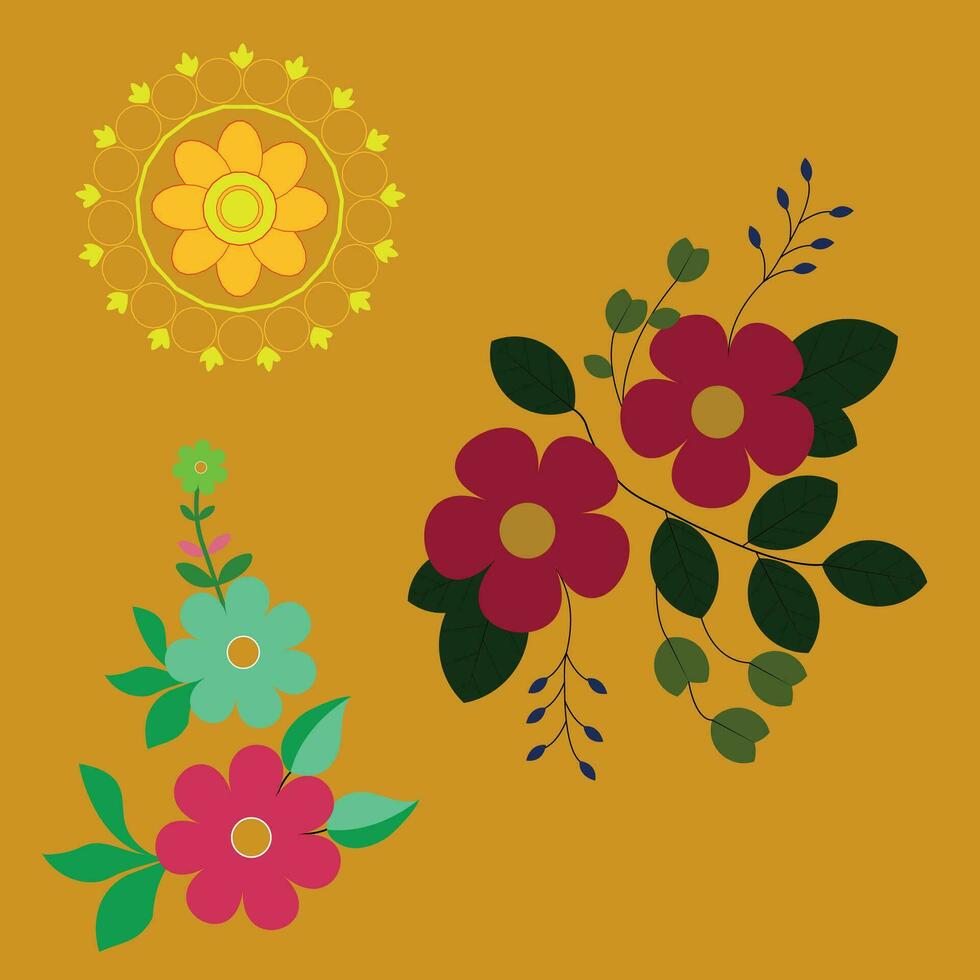 vrij vector bloemen planten realistisch pictogrammen verzameling