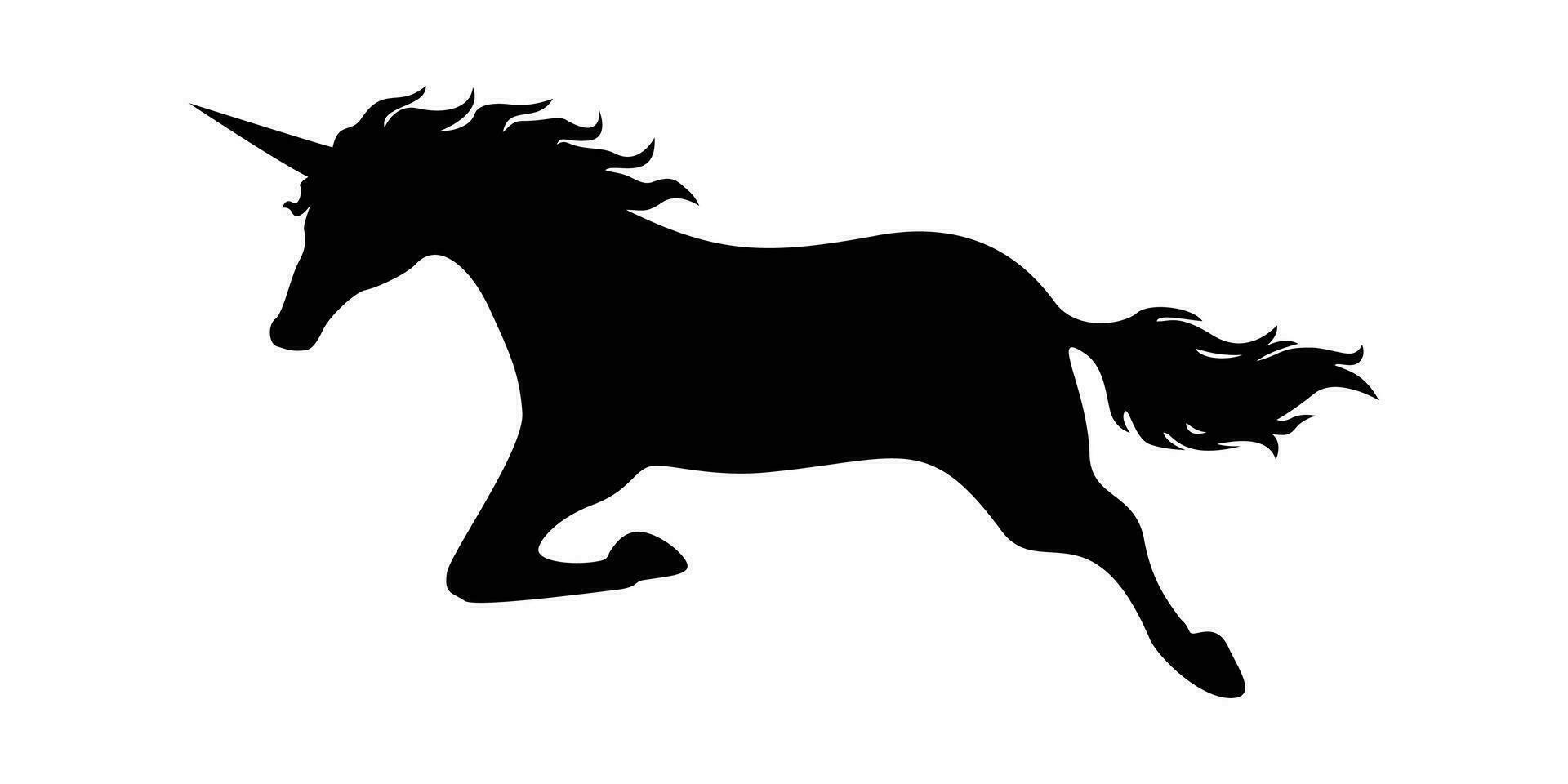 eenhoorn silhouet ontwerp. mythologie schepsel teken en symbool. vector