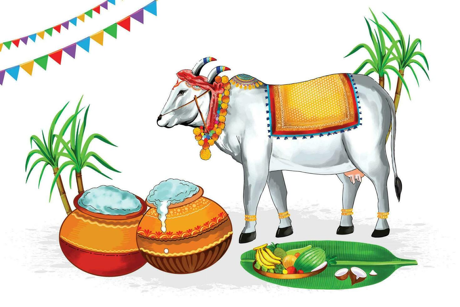 gelukkig pongal festival viering kaart achtergrond vector