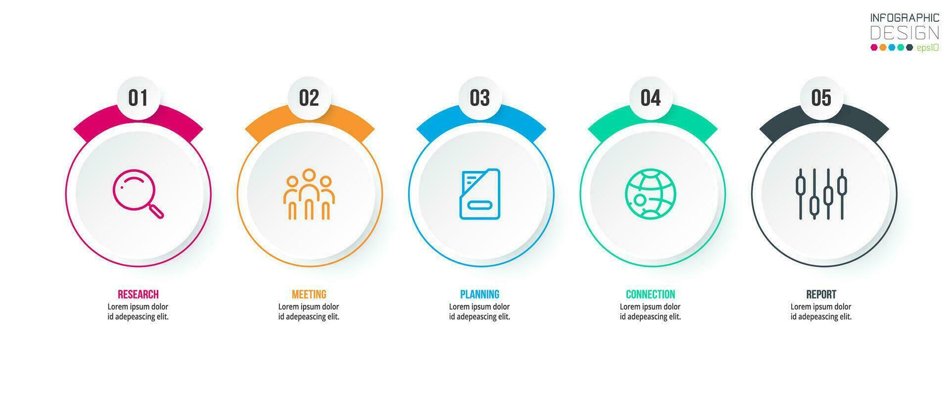 infographic sjabloon bedrijfsconcept met stap. vector