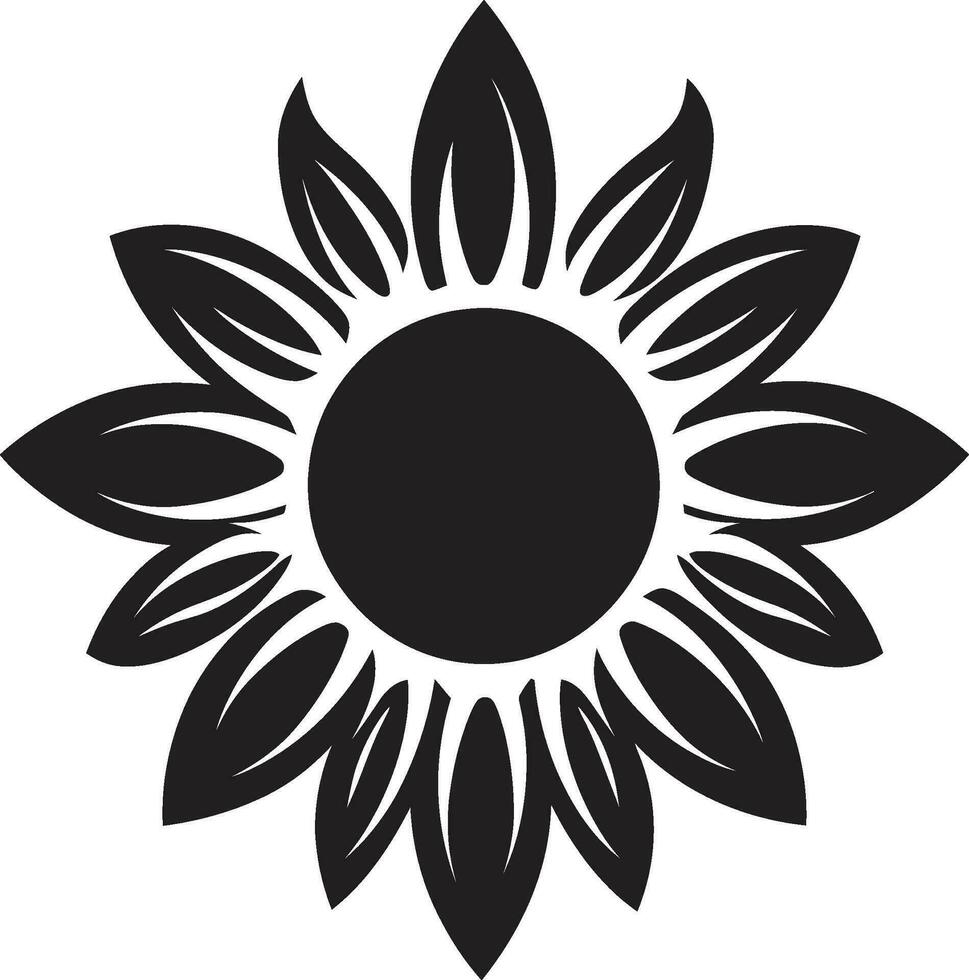 eeuwig zonneschijn zonnebloem embleem stralend bloeiend zonnebloem symboliek vector