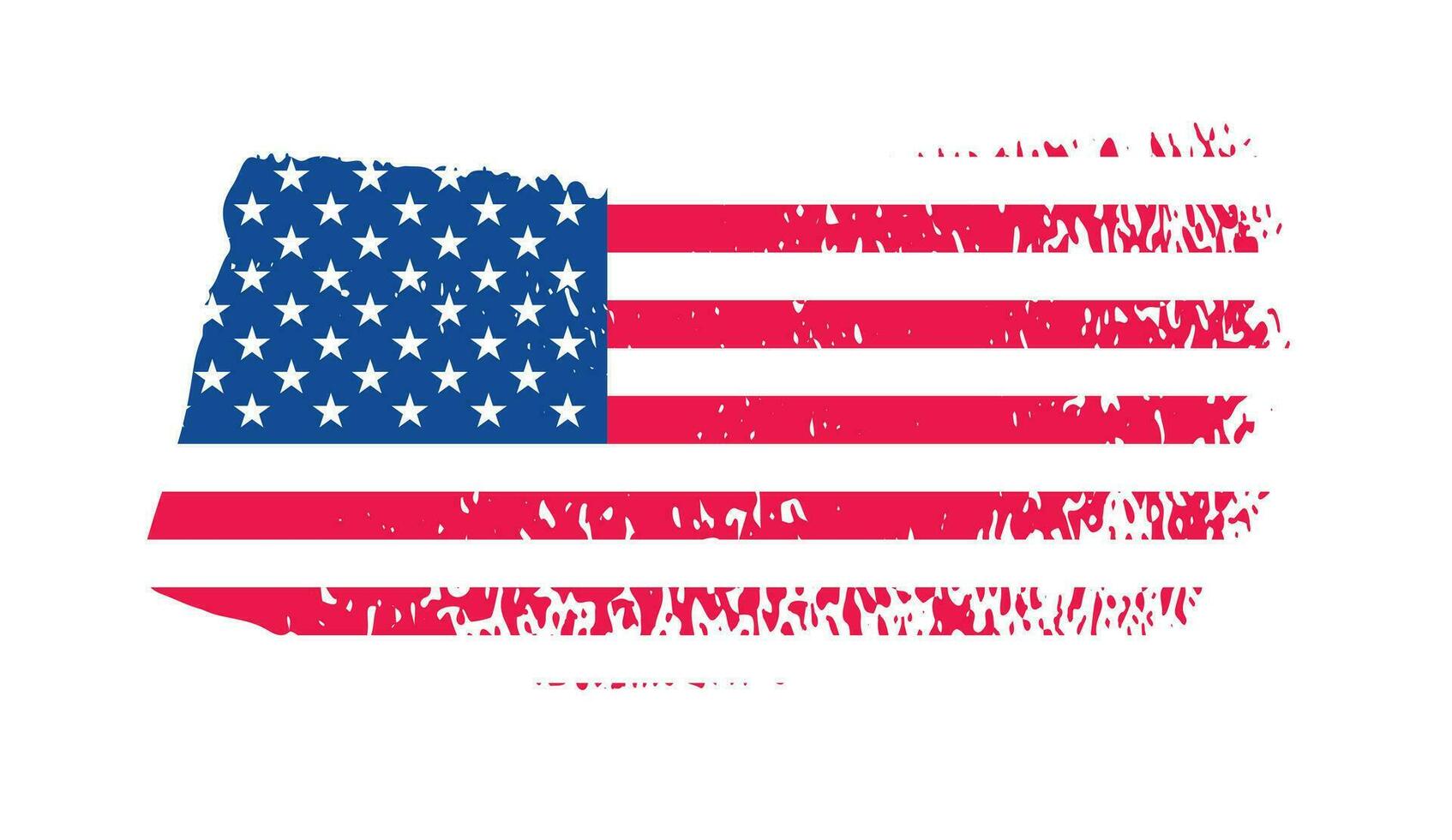 grunge ons vlag borstel beroerte effect. Verenigde Staten van Amerika vlag borstel verf gebruik naar 4 van juli Amerikaans president dag. Verenigde staten van Amerika vlag met waterverf verf borstel beroertes structuur of grunge structuur ontwerp. vector