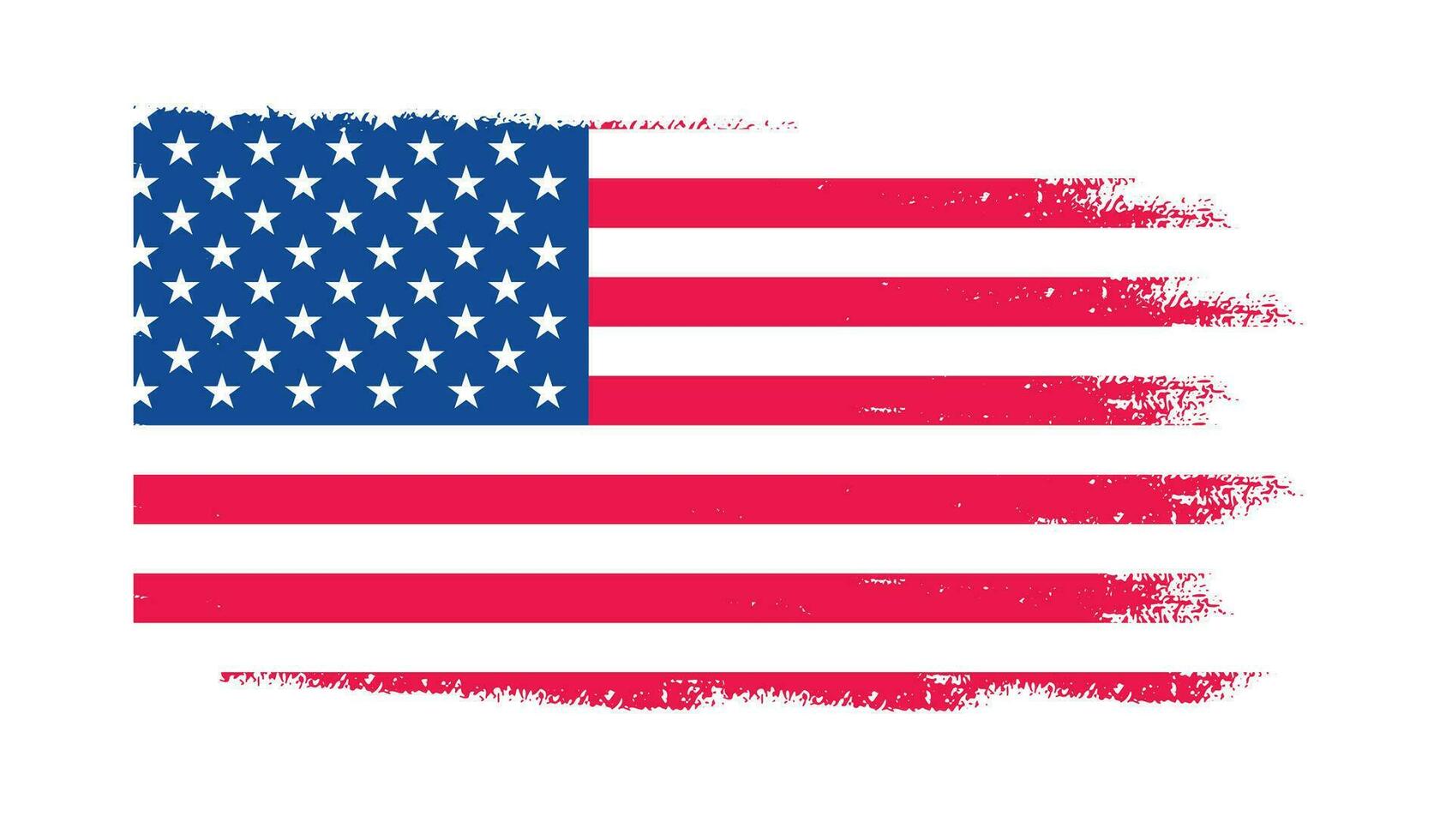 grunge ons vlag borstel beroerte effect. Verenigde Staten van Amerika vlag borstel verf gebruik naar 4 van juli Amerikaans president dag. Verenigde staten van Amerika vlag met waterverf verf borstel beroertes structuur of grunge structuur ontwerp. vector