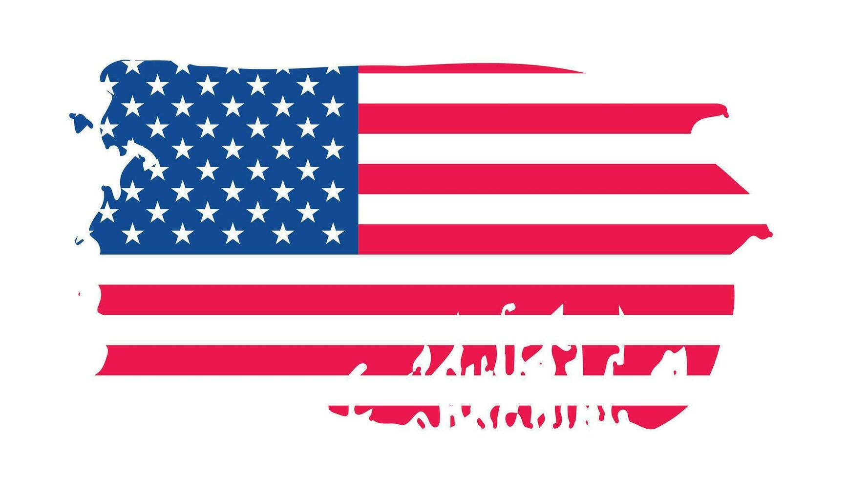 grunge ons vlag borstel beroerte effect. Verenigde Staten van Amerika vlag borstel verf gebruik naar 4 van juli Amerikaans president dag. Verenigde staten van Amerika vlag met waterverf verf borstel beroertes structuur of grunge structuur ontwerp. vector