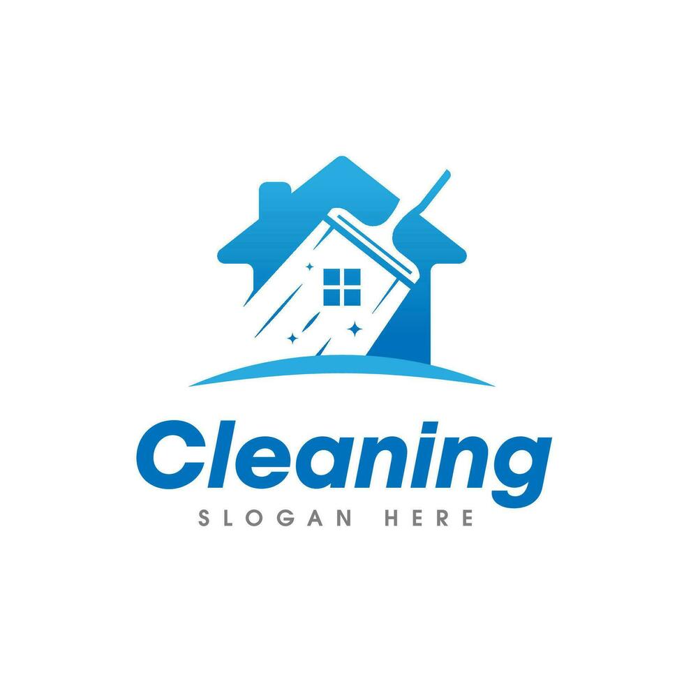 huis schoonmaak onderhoud bedrijf logo symbool icoon ontwerp sjabloon vector