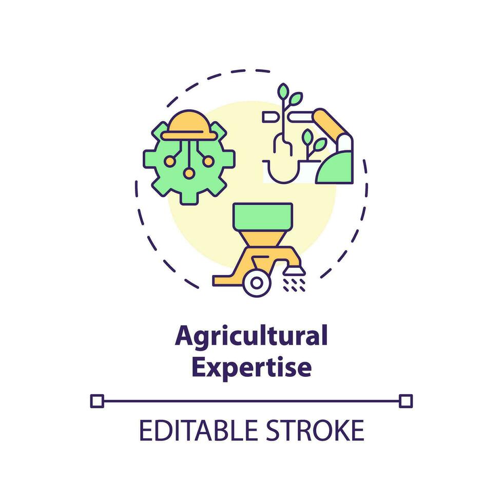 2d bewerkbare veelkleurig agrarisch expertise icoon, creatief geïsoleerd vector, dun lijn illustratie vertegenwoordigen agrarisch clusters. vector