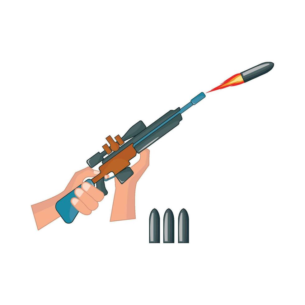 jachtgeweer in hand- ilustration vector