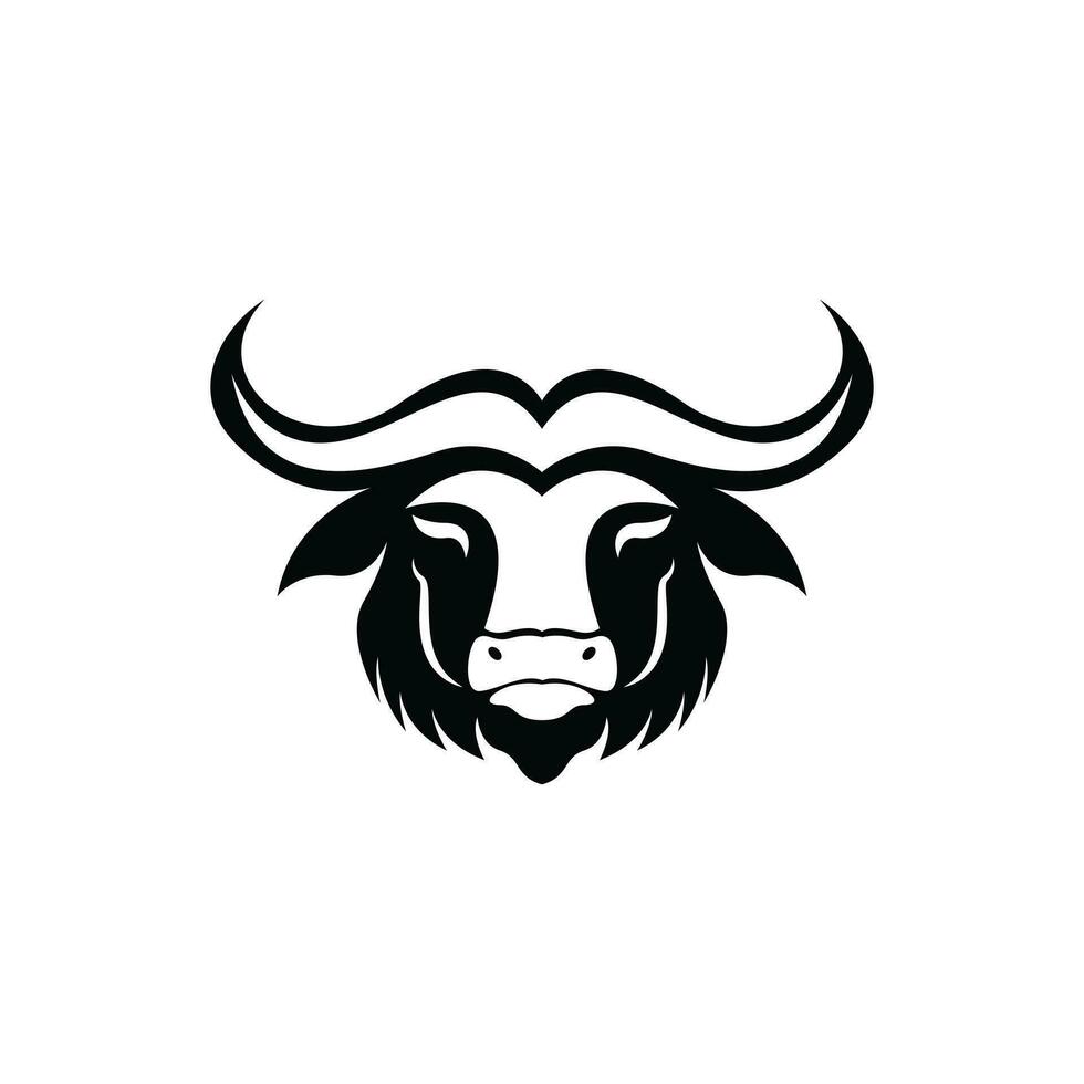 voorkant visie buffel logo ontwerp idee vector sjabloon