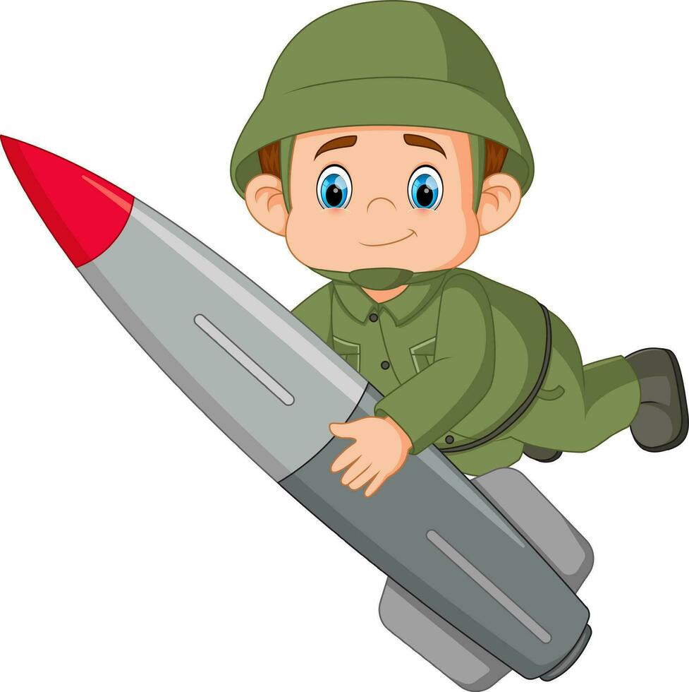 een soldaat met raket in hand- vector