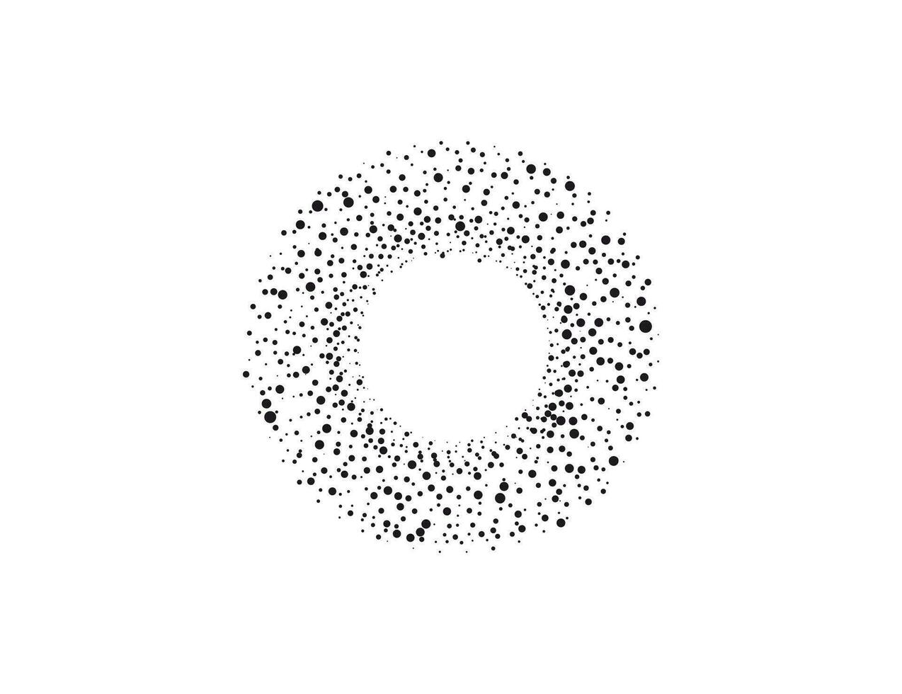 halftone dots in cirkel het formulier, logo. vector illustratie.