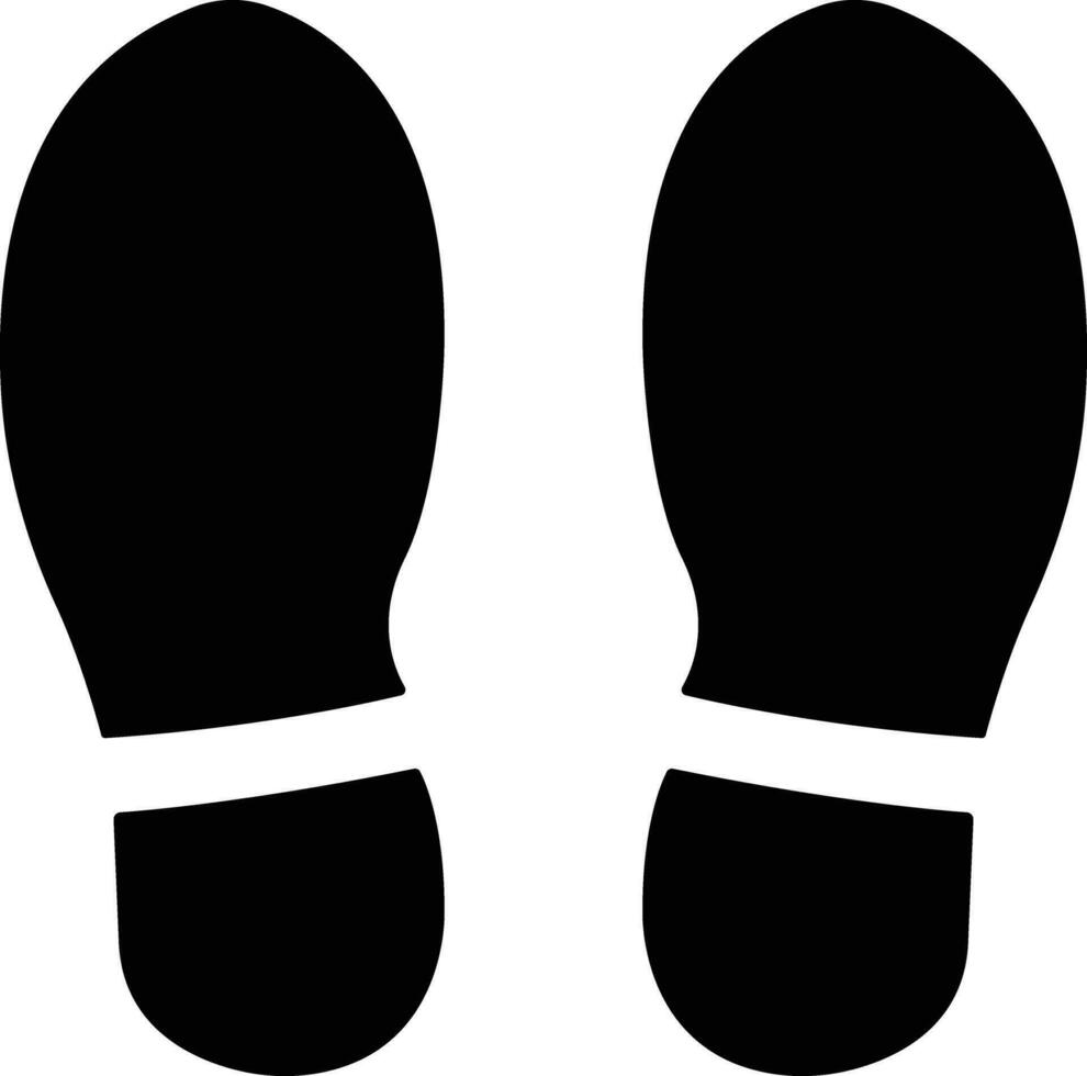 voetafdrukken menselijk icoon in vlak silhouet, geïsoleerd Aan schoen zolen afdrukken laarzen, baby, Mens, Dames voet afdrukken betreden indruk icoon blootsvoets. vector voor appjes, website