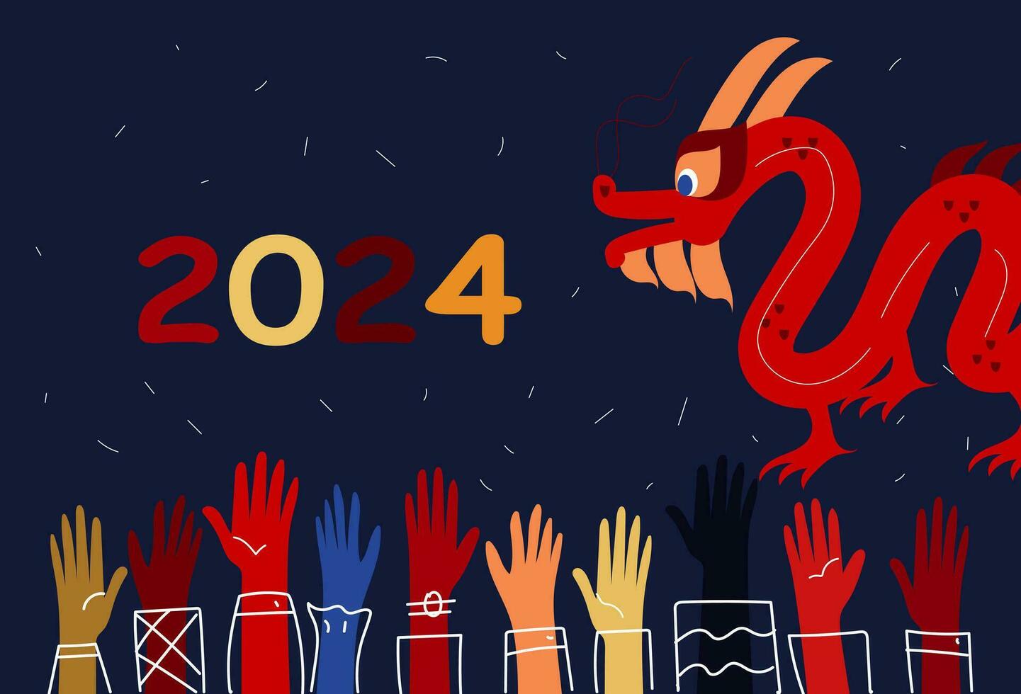 gelukkig Chinese nieuw jaar achtergrond ontwerp vieren poster modern vlak vector illustratie