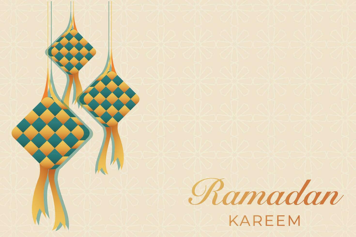 Ramadan kareem groet kaart met hangende lantaarns vector