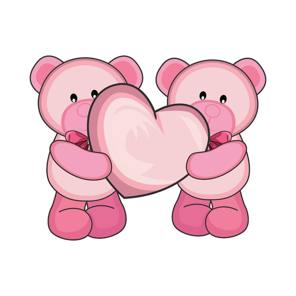 illustratie van twee teddy bears vector