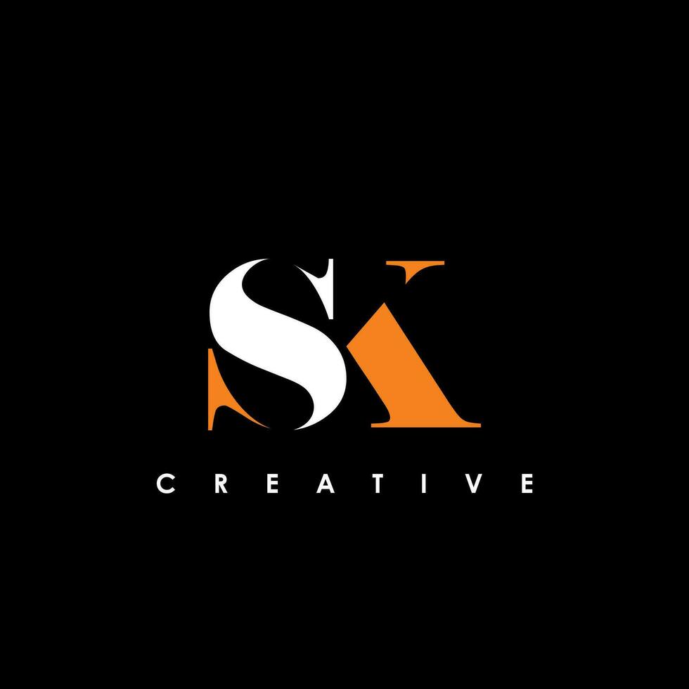 sk brief eerste logo ontwerp sjabloon vector illustratie