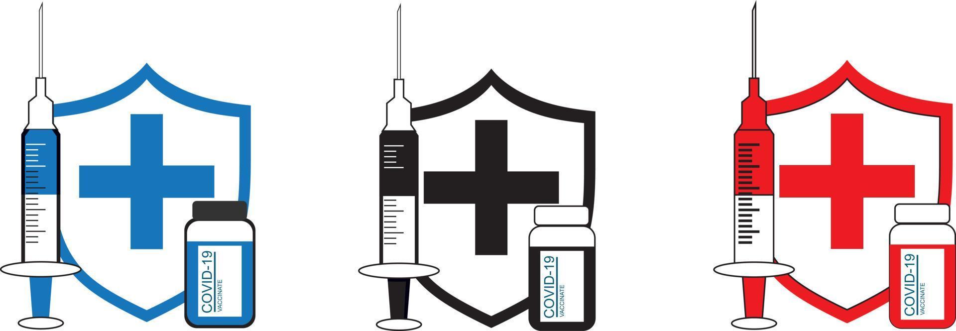 vaccin pictogrammenset, vaccin pictogram in verschillende stijl, vectorillustratie vector