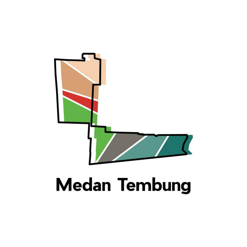 vector kaart stad van medan tembung, element grafisch illustratie sjabloon ontwerp