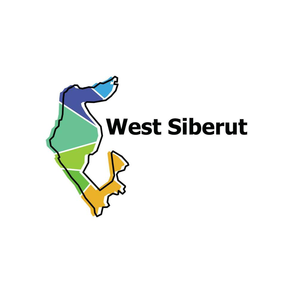 vector kaart stad van west siberut, element grafisch illustratie sjabloon ontwerp