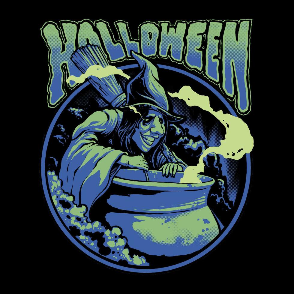 groen heks halloween illustratie vector