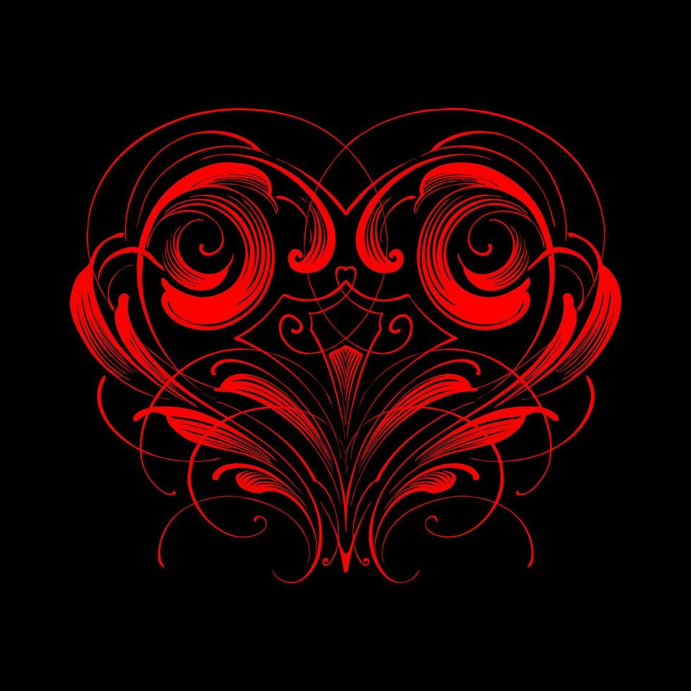 hart bloemen overladen ornament illustratie vector
