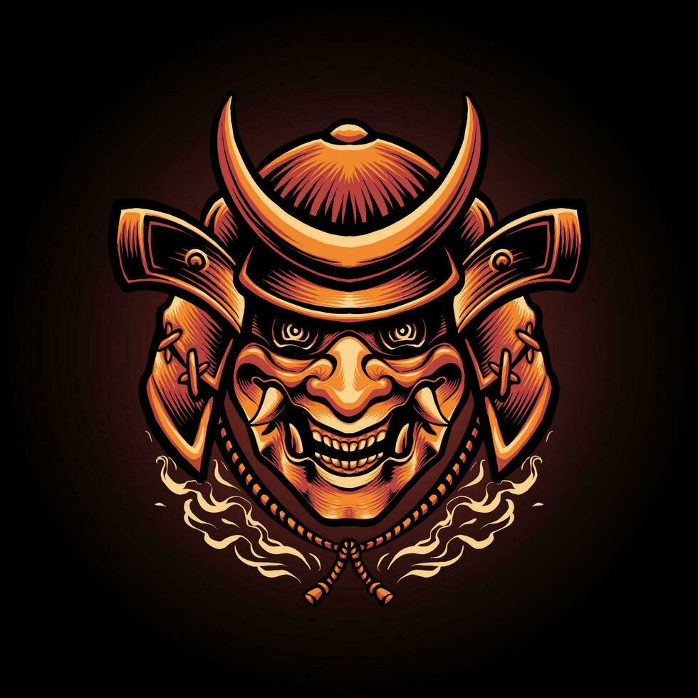 samurai duivel masker Japans illustratie vector