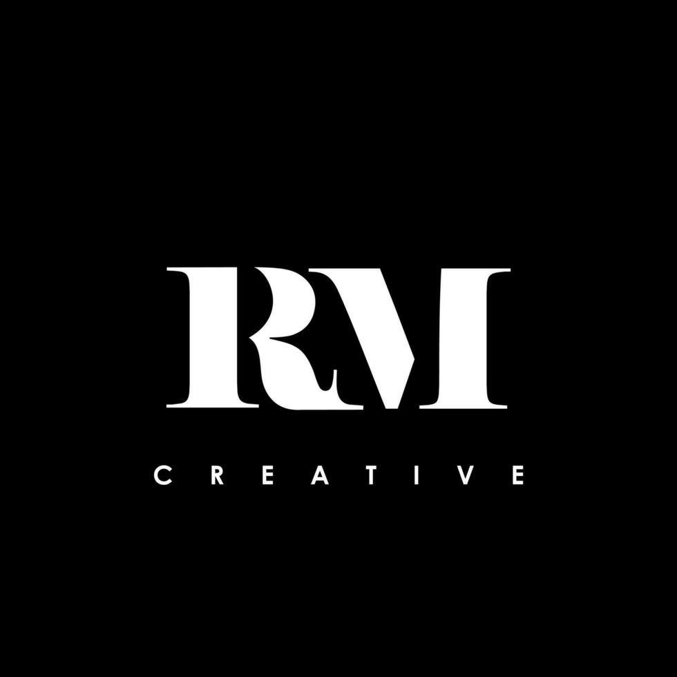 rm brief eerste logo ontwerp sjabloon vector illustratie