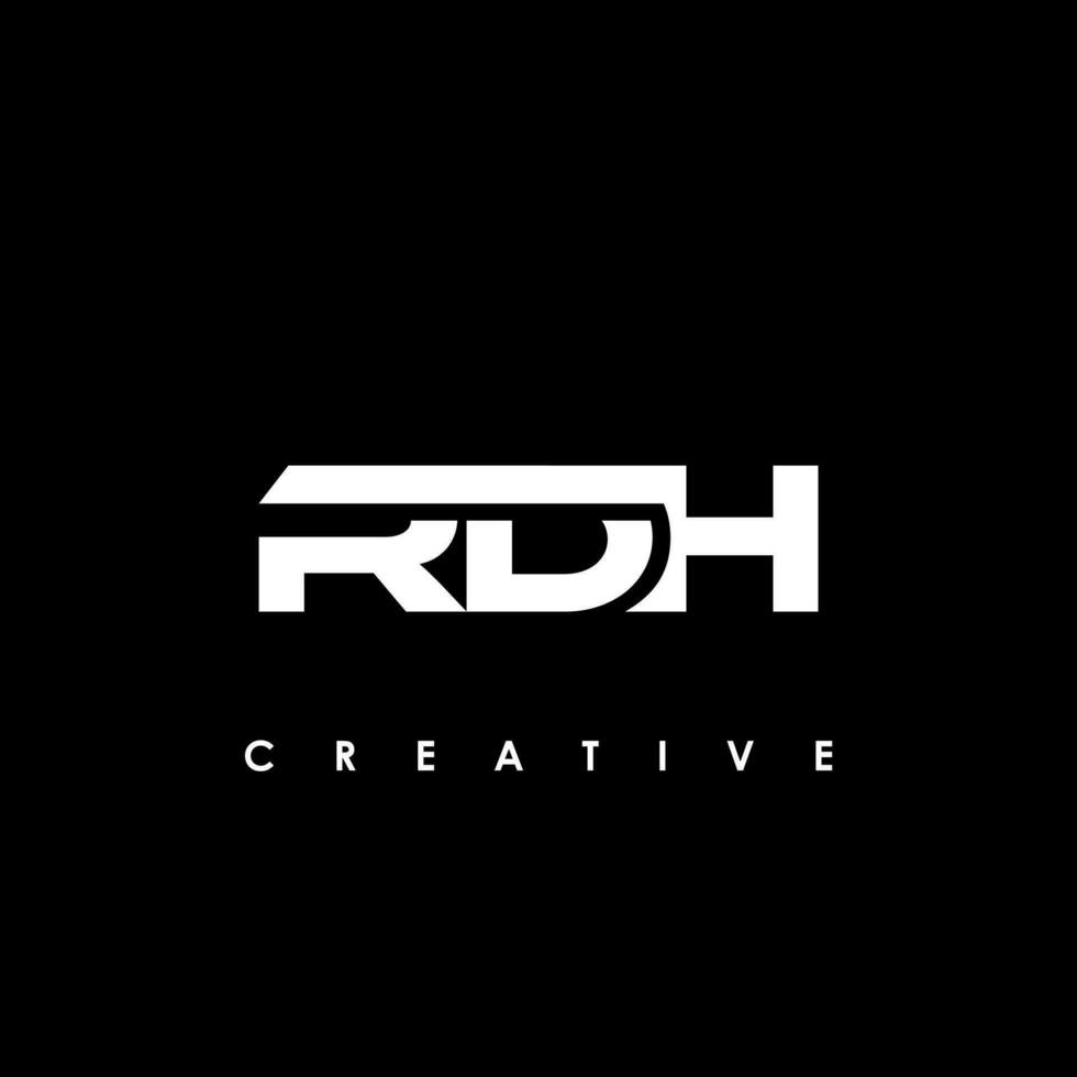 rdh brief eerste logo ontwerp sjabloon vector illustratie