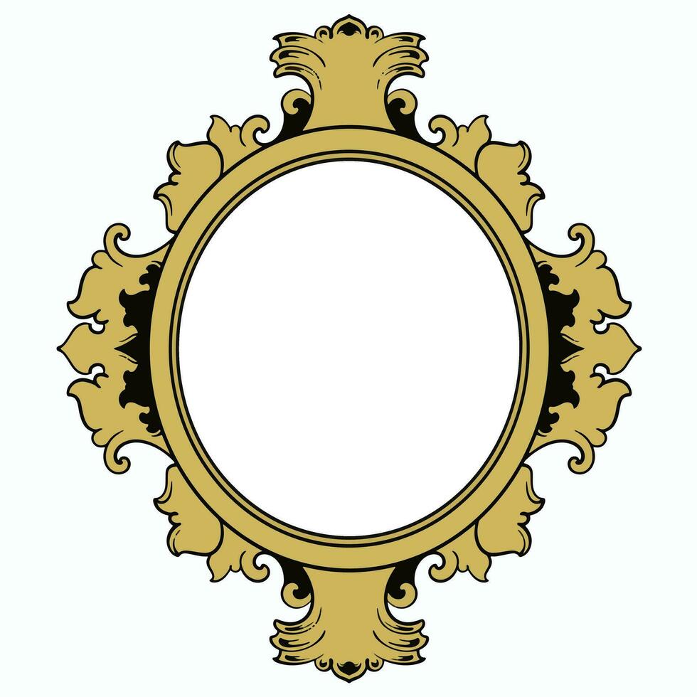 wijnoogst kader ornament cirkel ontwerp vector formaat