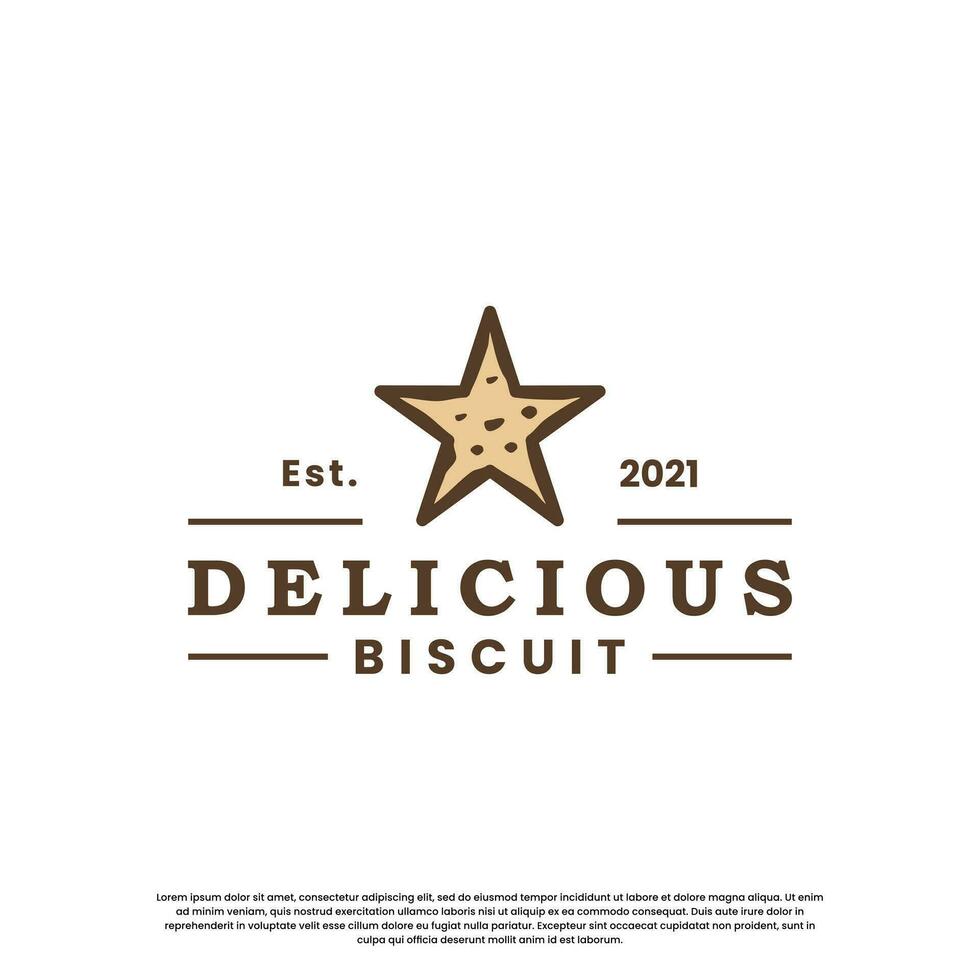 biscuit Product etiket logo ontwerp. biscuit wijnoogst embleem logo. vector