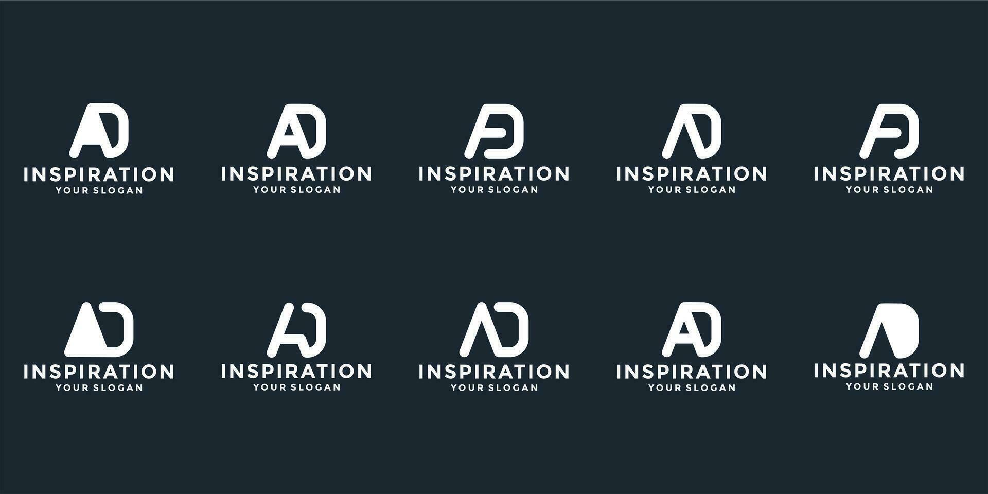 bundel eerste advertentie logo ontwerp alfabet typografie abstract vector