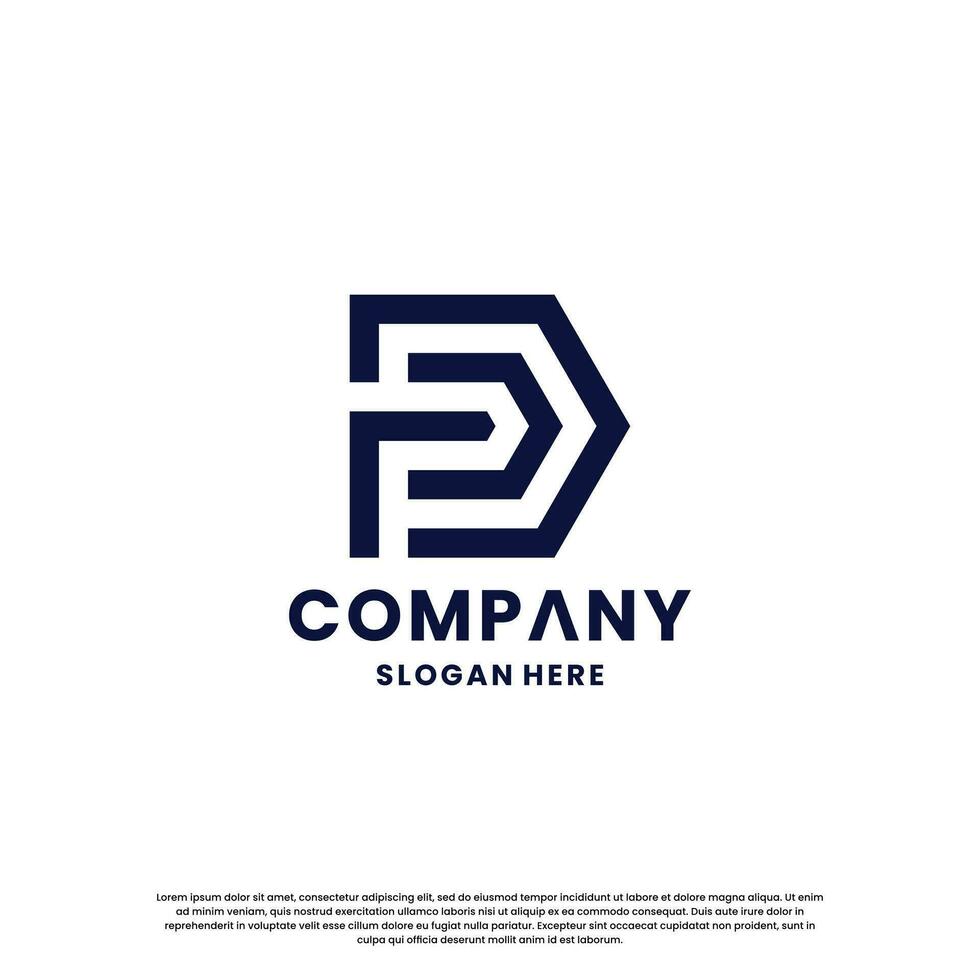 creatief brief p d monogram logo ontwerp sjabloon vector