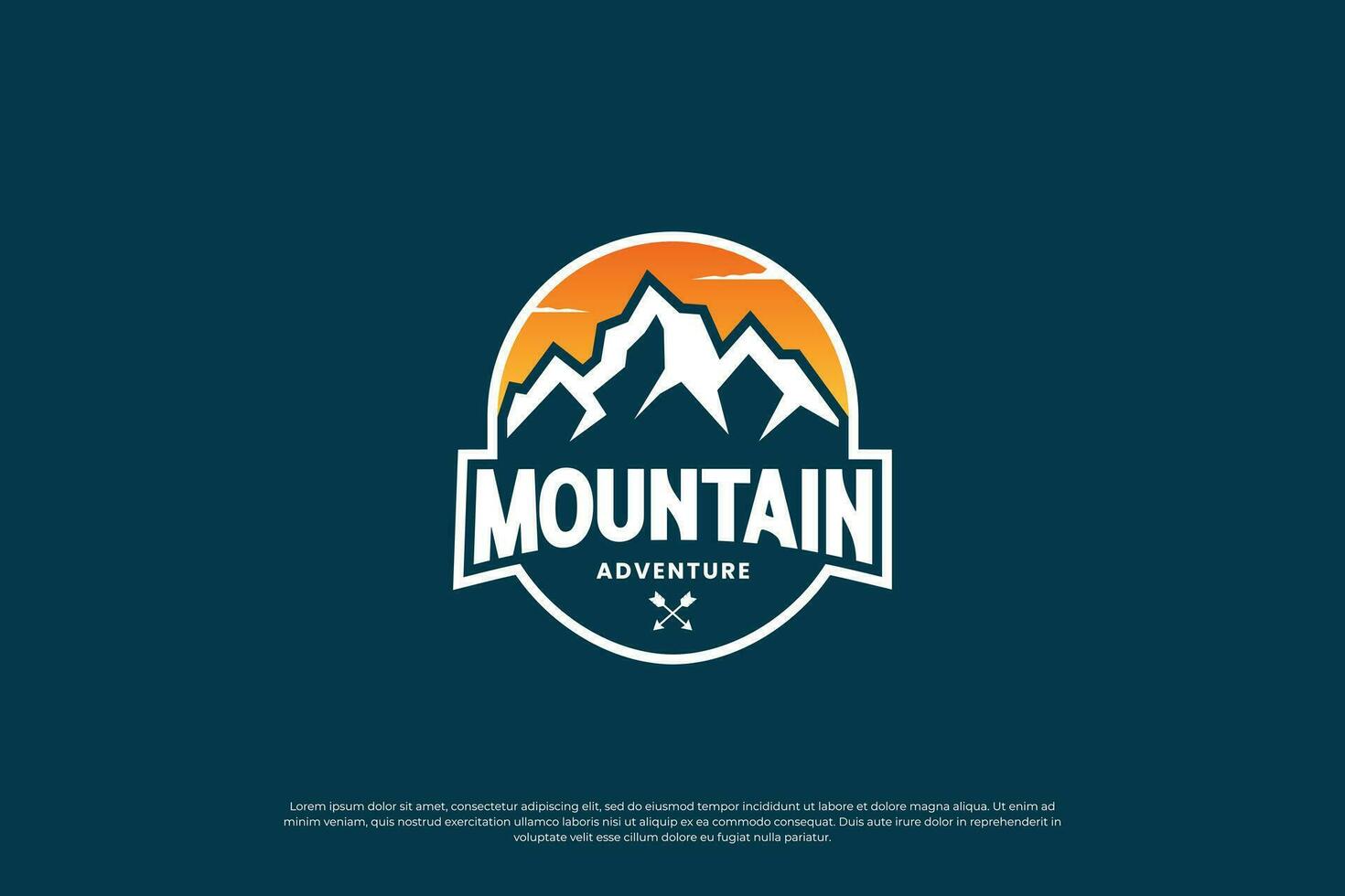 wijnoogst berg embleem logo ontwerp. vector