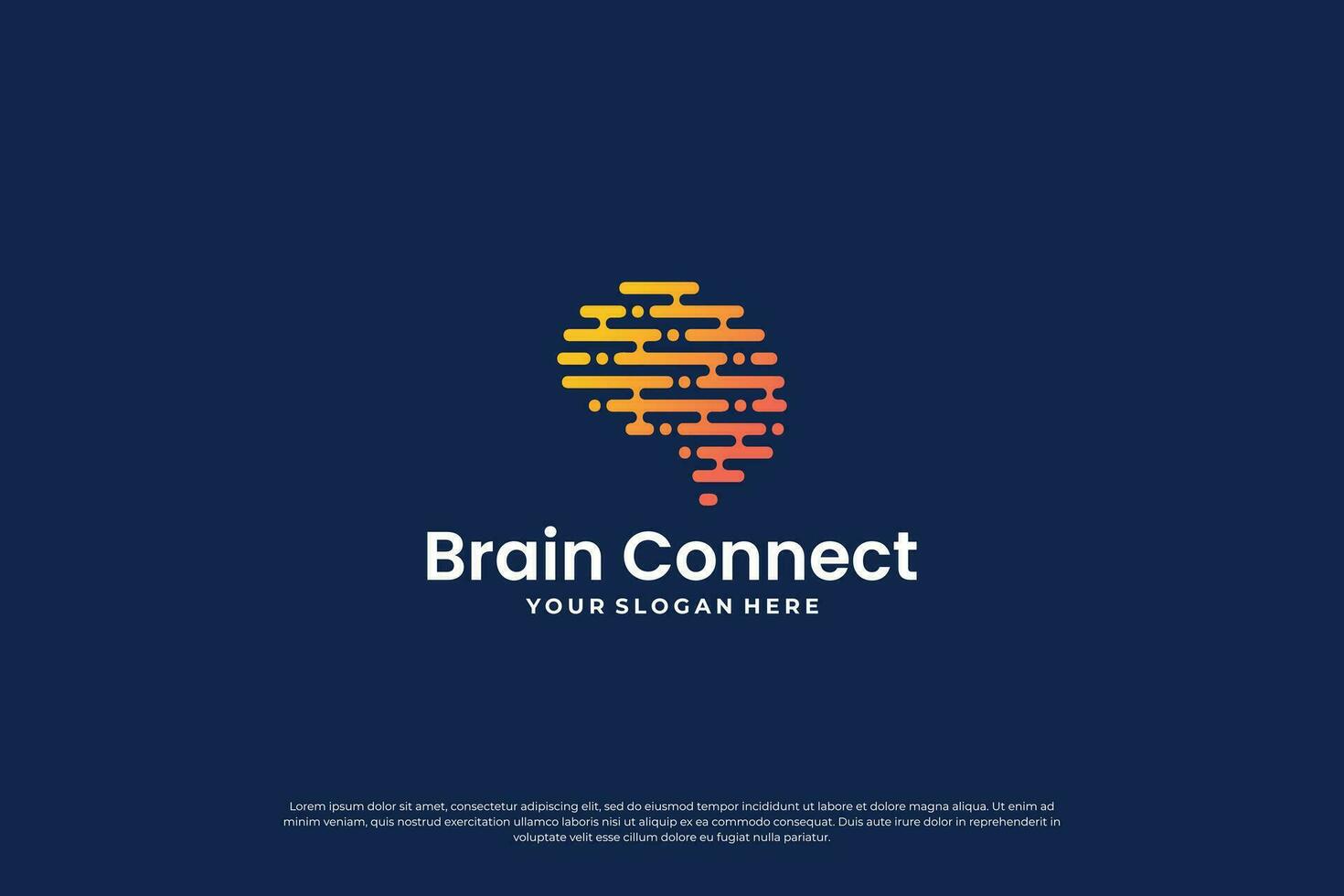 digitaal menselijk hersenen verbinding logo ontwerp. vector