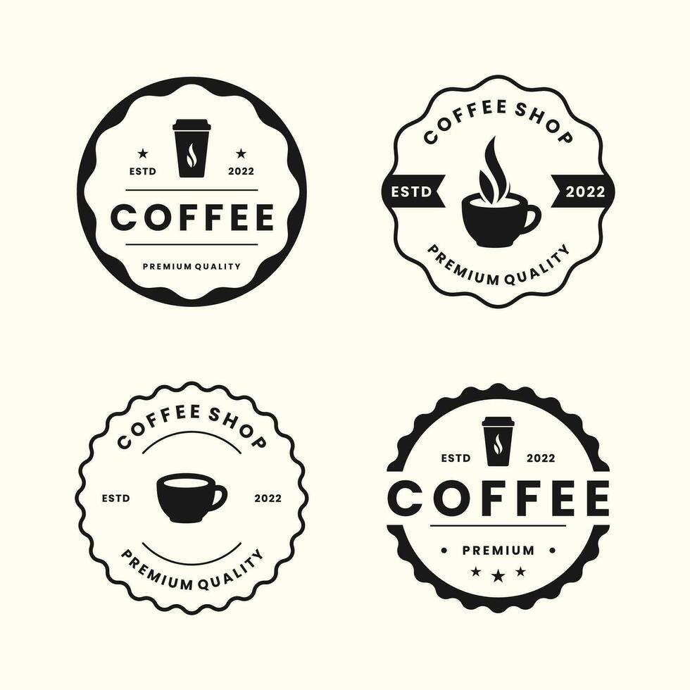 retro koffie logo ontwerp verzameling. wijnoogst insigne koffie logo sjabloon vector