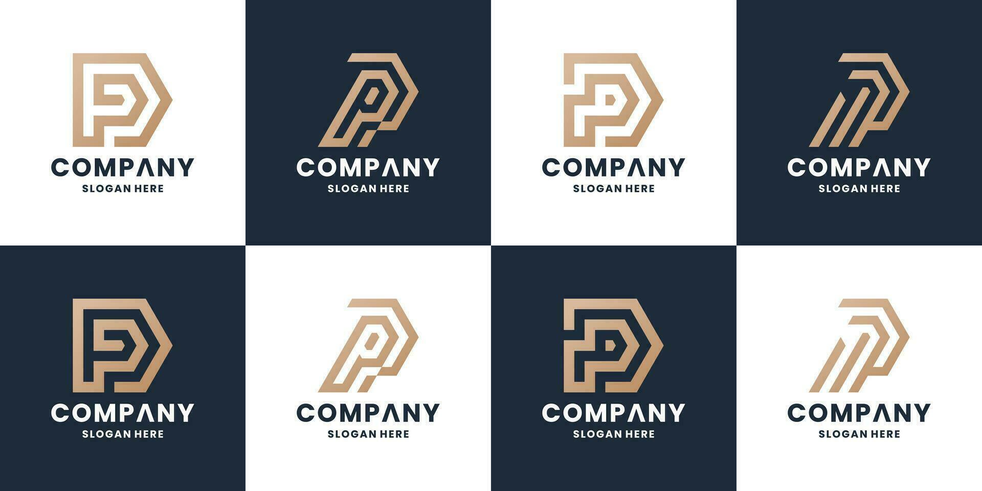 initialen brief p logo ontwerp voor uw bedrijf logo. verzameling brief p monogram logo vector. vector